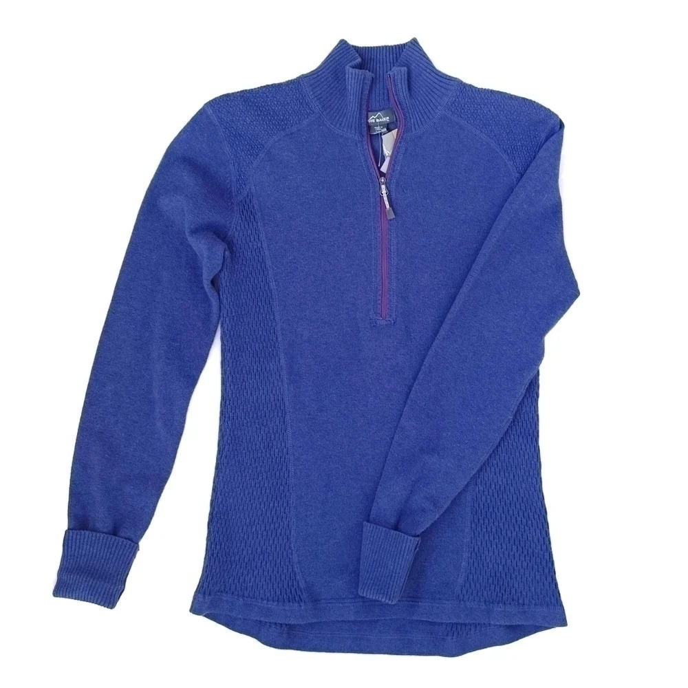 Eddie Bauer Purple 1/4 Zip Pullover Sweater Women’s Small Cozy Outdoor S